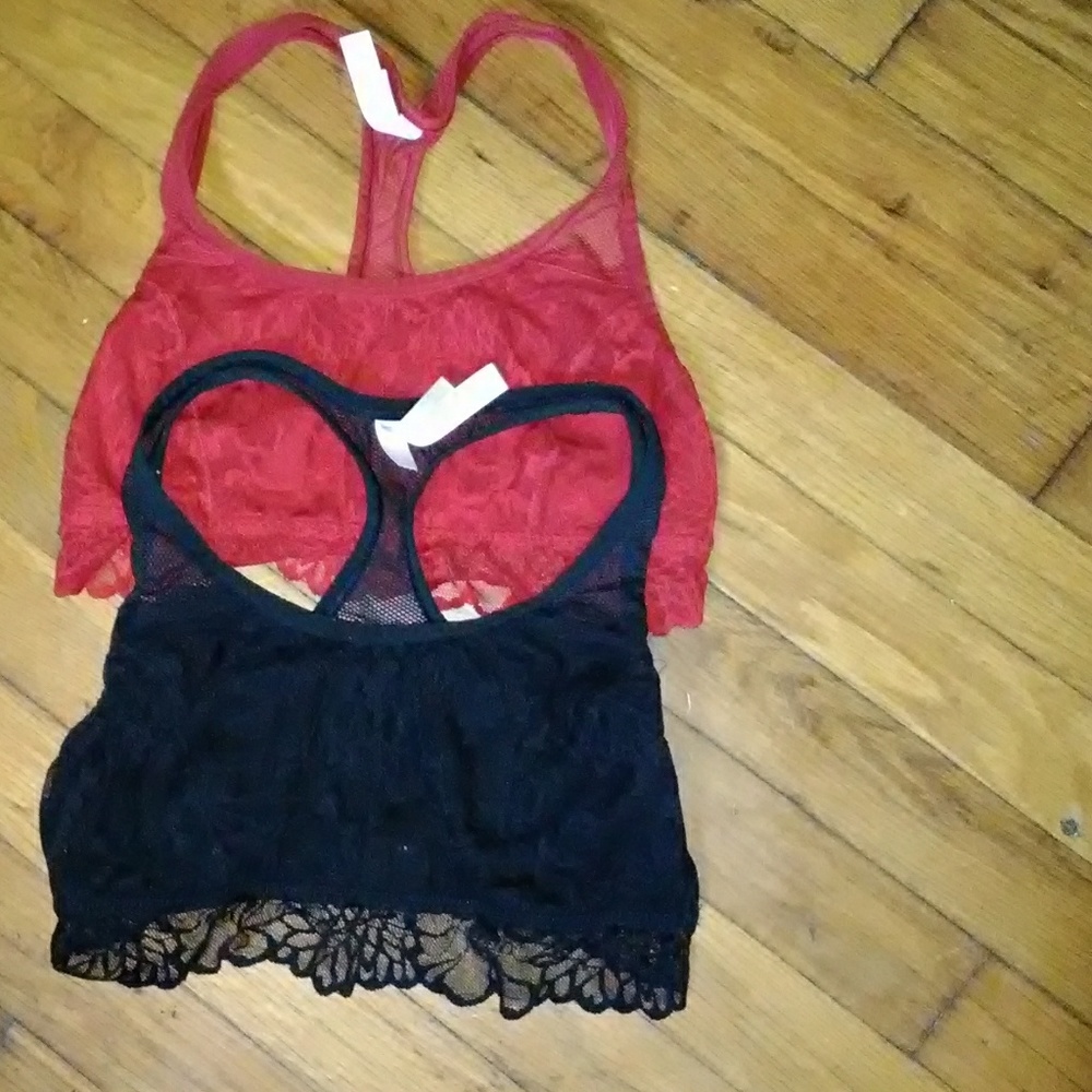Pink bralettes